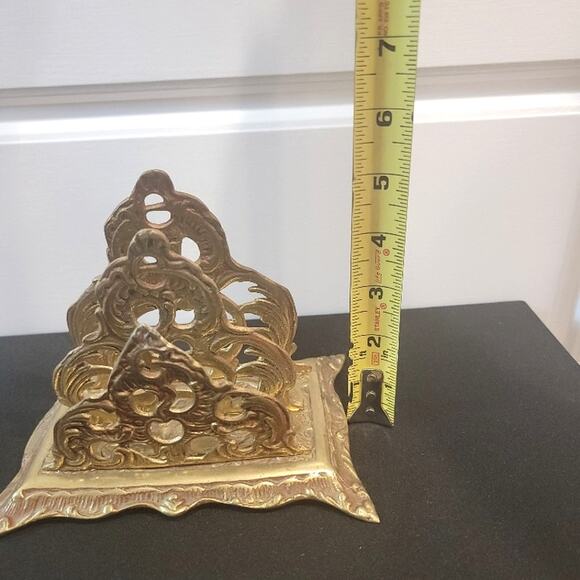 VTG Hollywood Regency Letter Mail Holder Brass Desk Organizer Korea - Picture 9 of 9